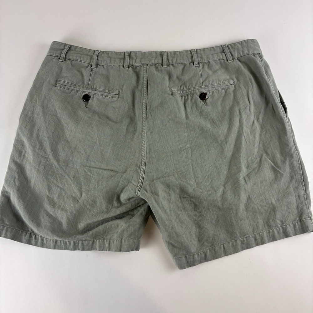 Flint & Tinder Mens Light Olive Green‎ Lightweight Linen Cotton Shorts Size 40 - Picture 2 of 9